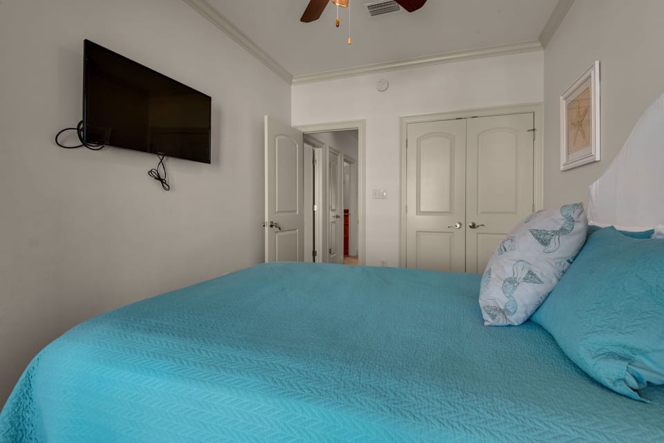 Guest bedroom with flat screen TV