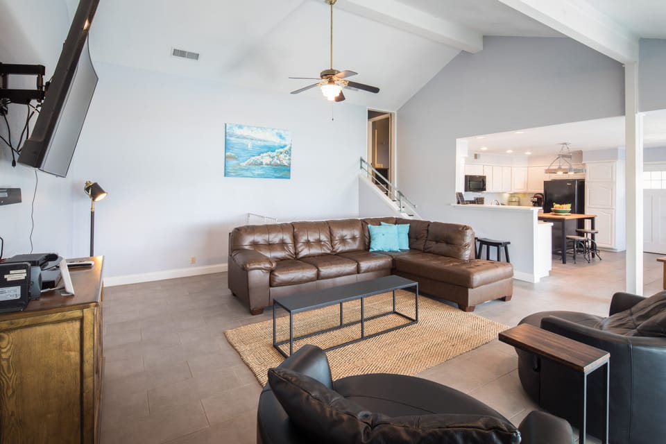 Comfortable sectional sofa in living area