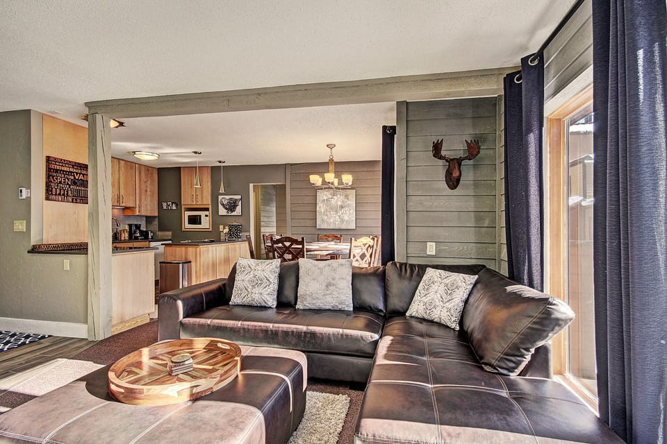 Open concept living and dining area.