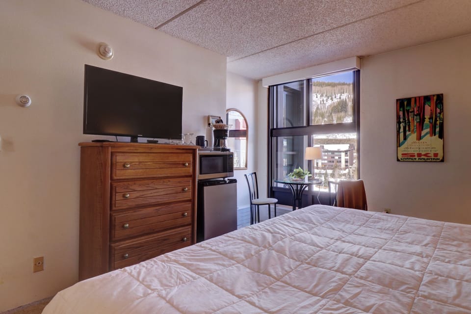 The hotel room features great amenities.