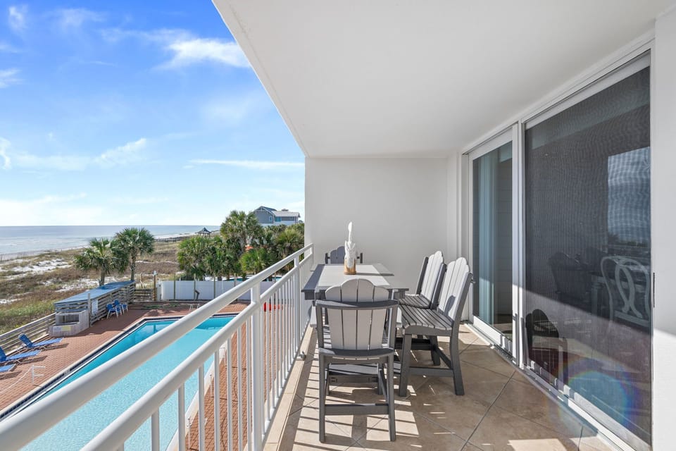 Private Balcony - Views of the Pool and Beach