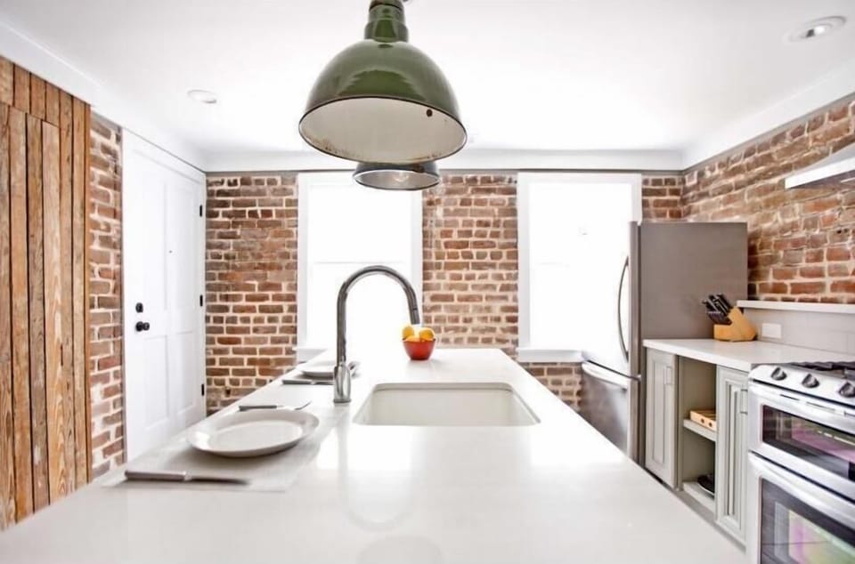 This centrally located sink makes it easy for everyone to be in the kitchen at one time.