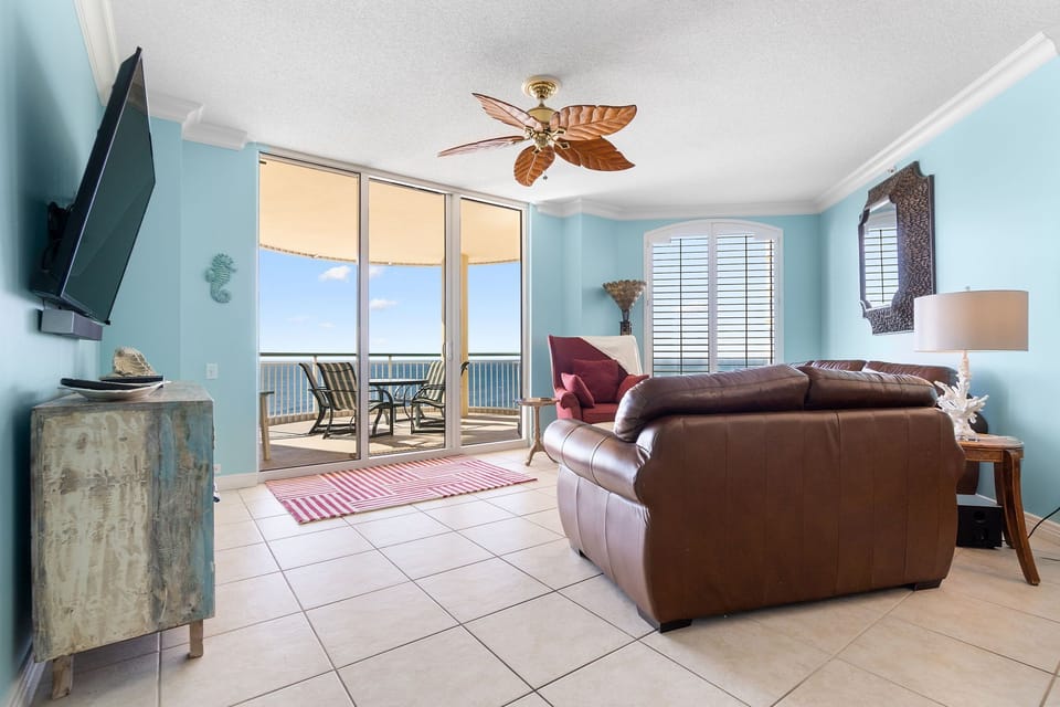 Beach Colony East 11C living room with balcony access