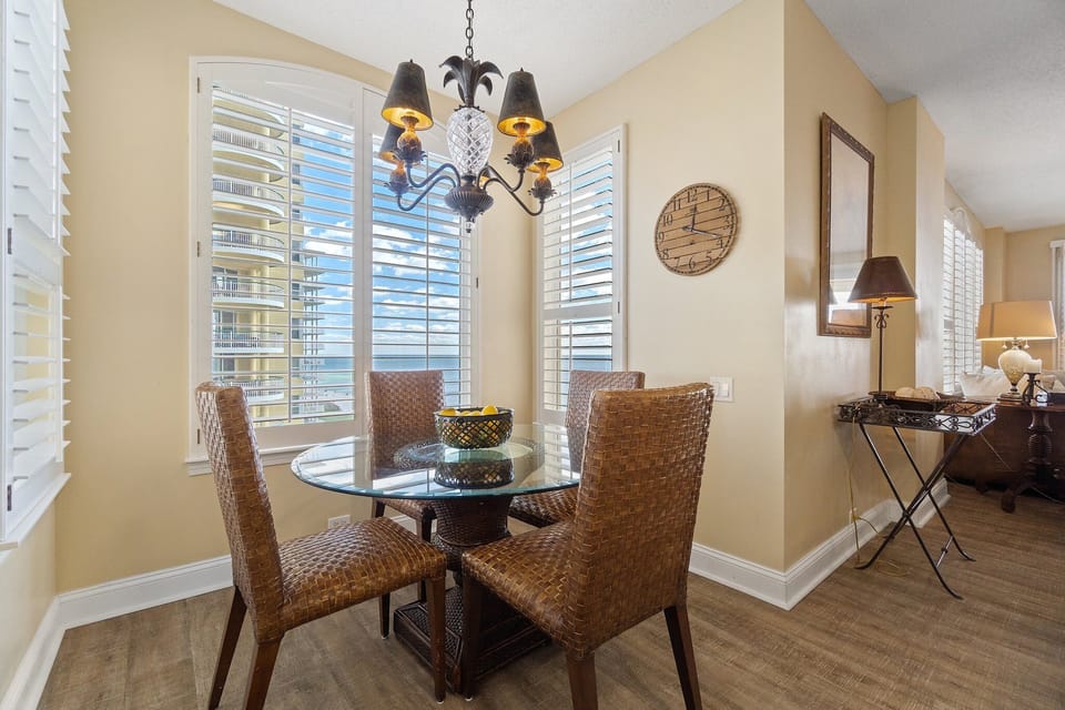 Dining table with seating for four