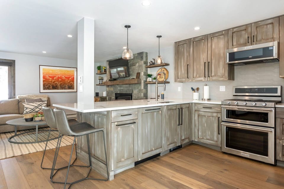 Kitchen Opens to Living Room