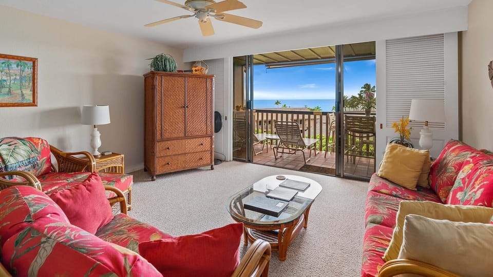 Nihi Kai Villas at Poipu #822 - Ocean View Living Room & Lanai - Parrish Kauai