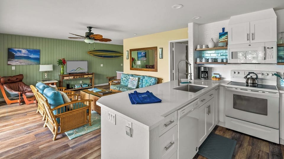 Pali Ke Kua #143 - Kitchen & Living Room - Parrish Kauai