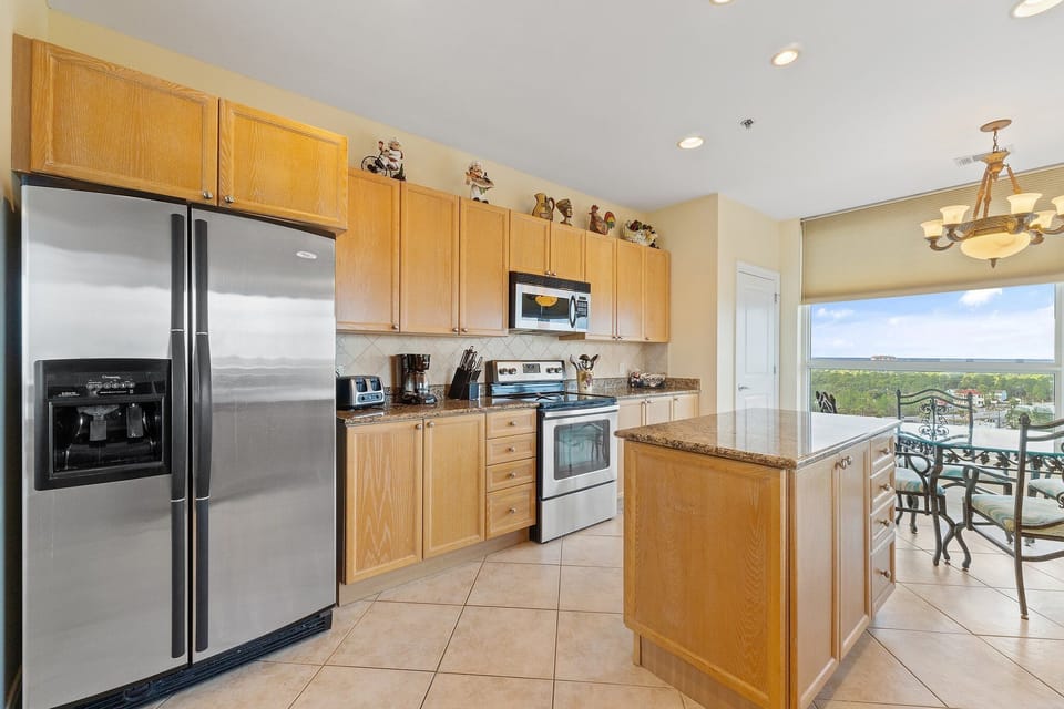 Kitchen with stainless steel appliances