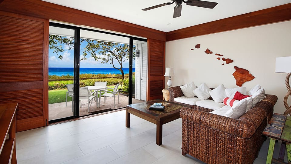 Poipu Kapili Resort #11 - Oceanfront Living Room View - Parrish Kauai