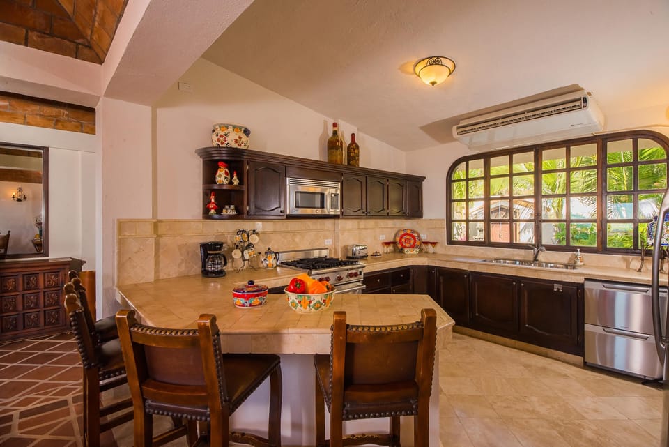 Gourmet kitchen with bar seating