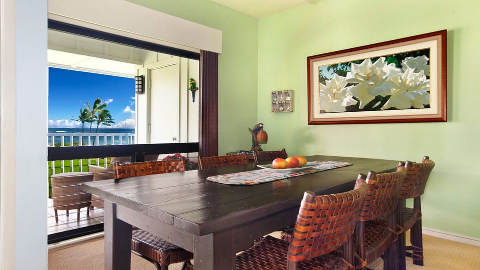 Poipu Sands at Poipu Kai Resort #525 - Ocean View Dining Room & View - Parrish Kauai