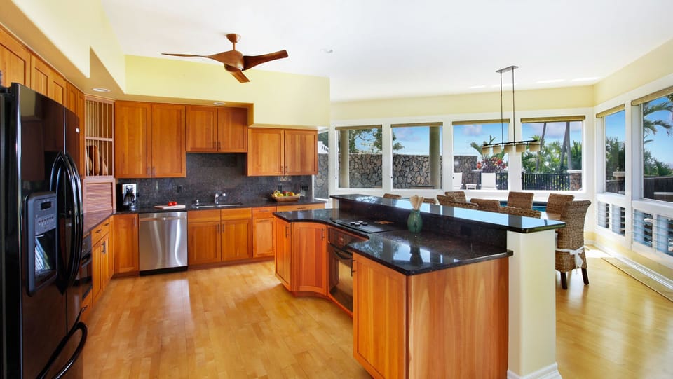 Moku Hale at Kiahuna - Fully Equipped Kitchen & Dining View - Parrish Kauai