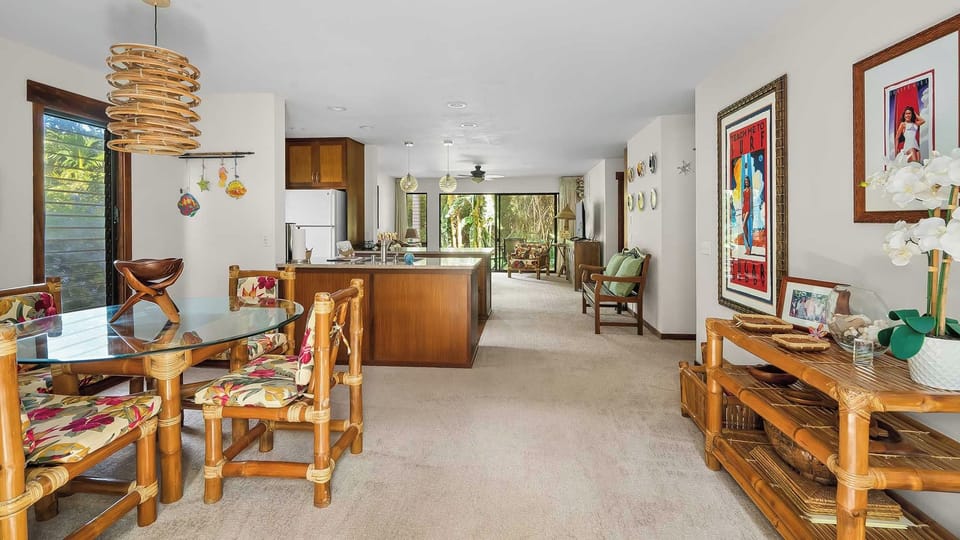 Waikomo Stream Villas #403 - Dining Room & Great Room - Parrish Kauai