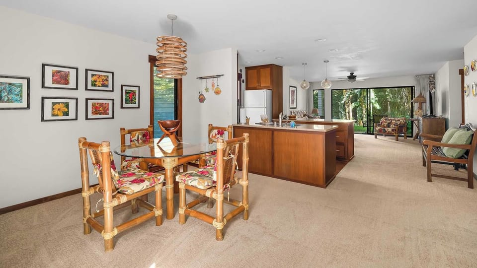 Waikomo Stream Villas #403 - Dining Room & Kitchen - Parrish Kauai