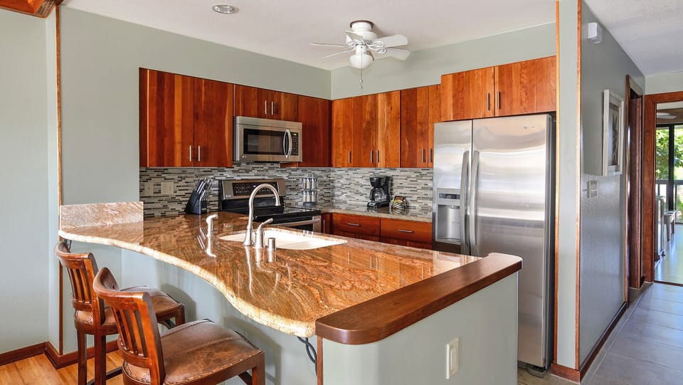 Poipu Kapili Resort #38 - Kitchen & Breakfast Bar - Parrish Kauai