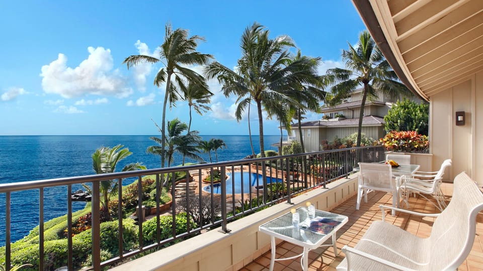 Whalers Cove at Koloa Landing #222 - Oceanfront Lounging Lanai - Parrish Kauai
