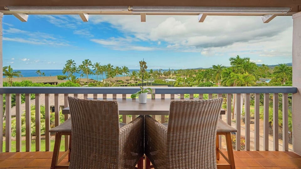 Nihi Kai Villas at Poipu #827 - Ocean View Dining Lanai - Parrish Kauai