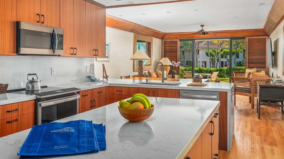 Poipu Kapili Resort #13 - Kitchen & Great Room - Parrish Kauai.jpg