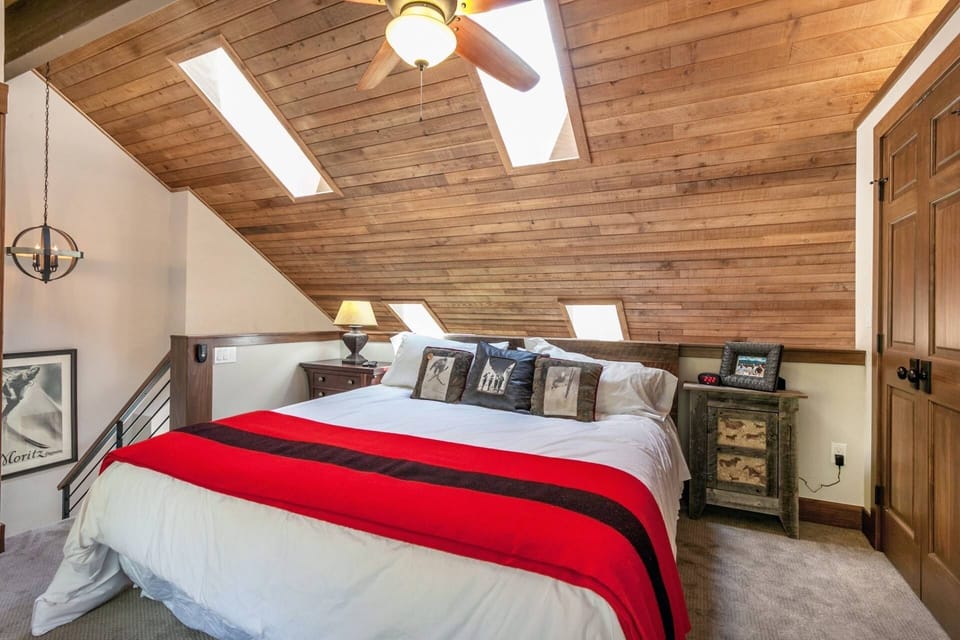 Master loft features vaulted ceilings and is open to the main living area.