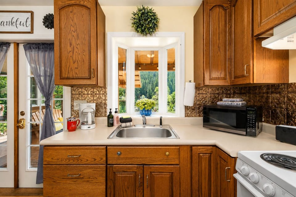 Garden window with views from the kitchen sink
