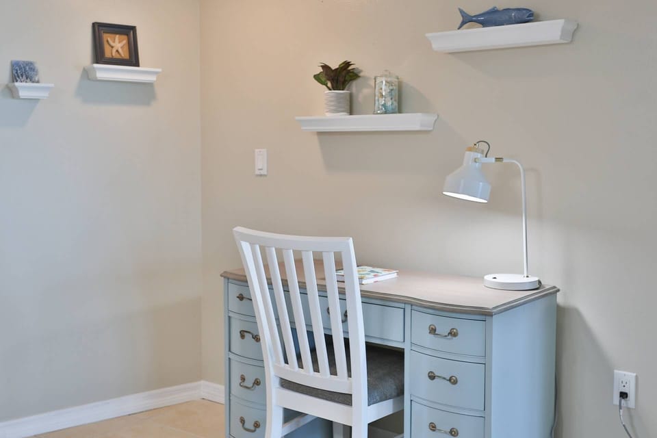 Work Station with Beachy Decor