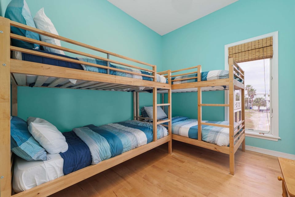 Fourth Bedroom - Two Twin over Twin Bunk Beds + TV - First Floor
