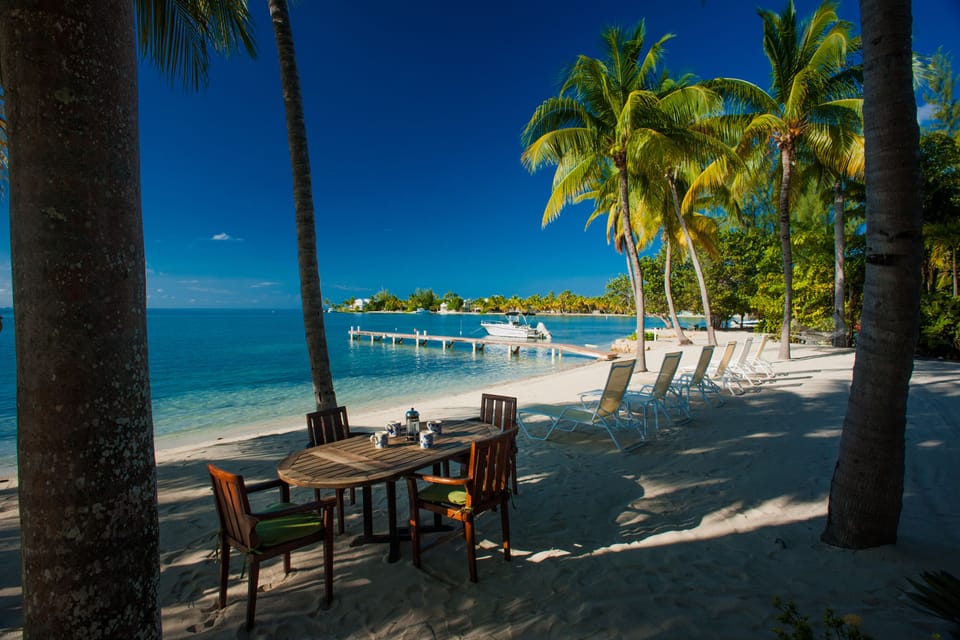 Dine on the beach for a lunch in the warm Cayman sun.