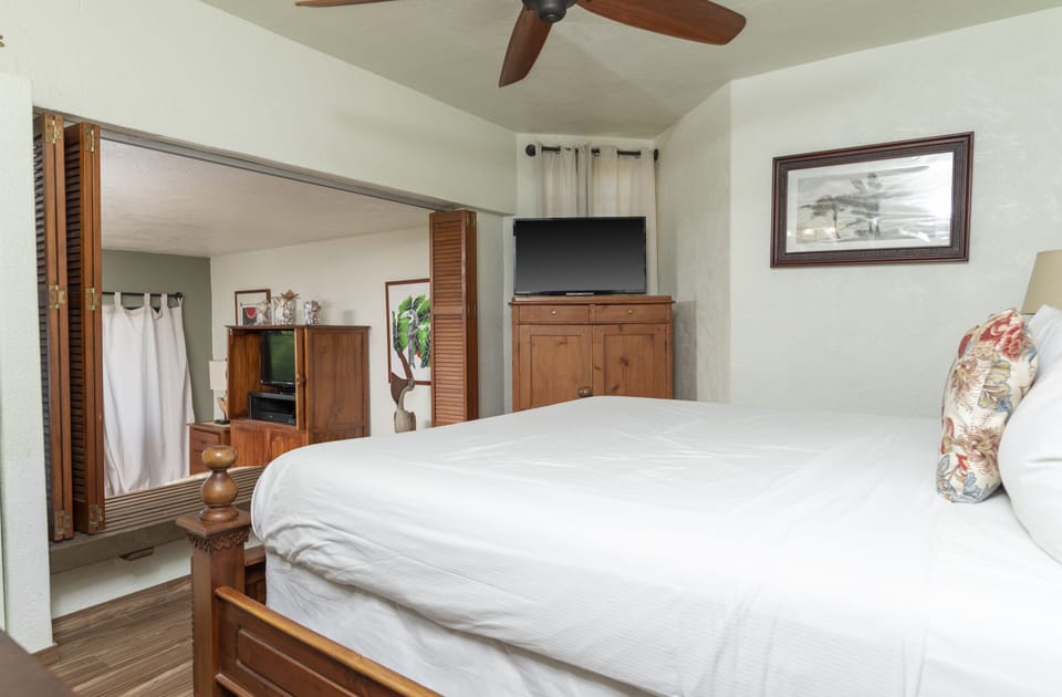 Elevated king size bedroom with a view.