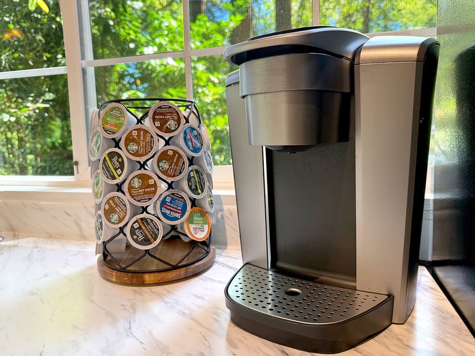 We have a Keurig for a perfect cup of coffee everyt ime.