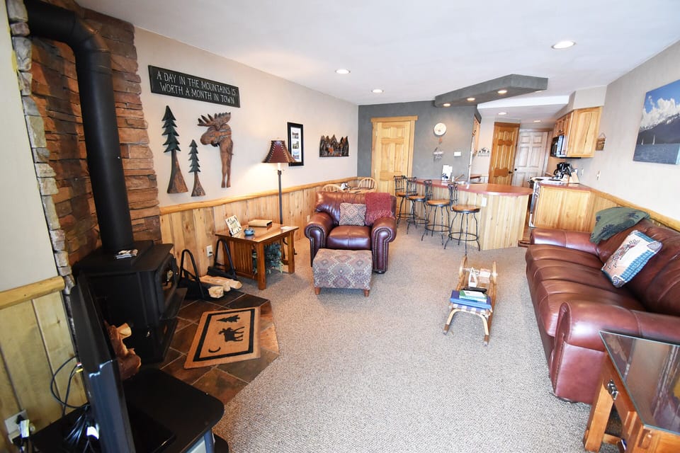 Living Area with Wood Fireplace - Living Area with Wood Fireplace