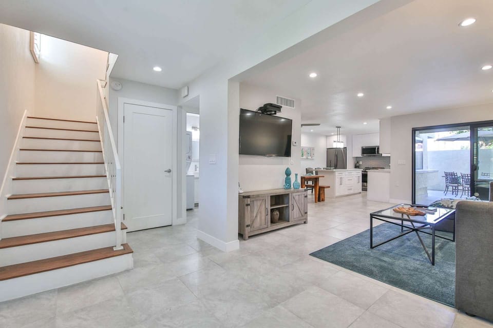 Living, dining, kitchen and powder room on the 1st floor