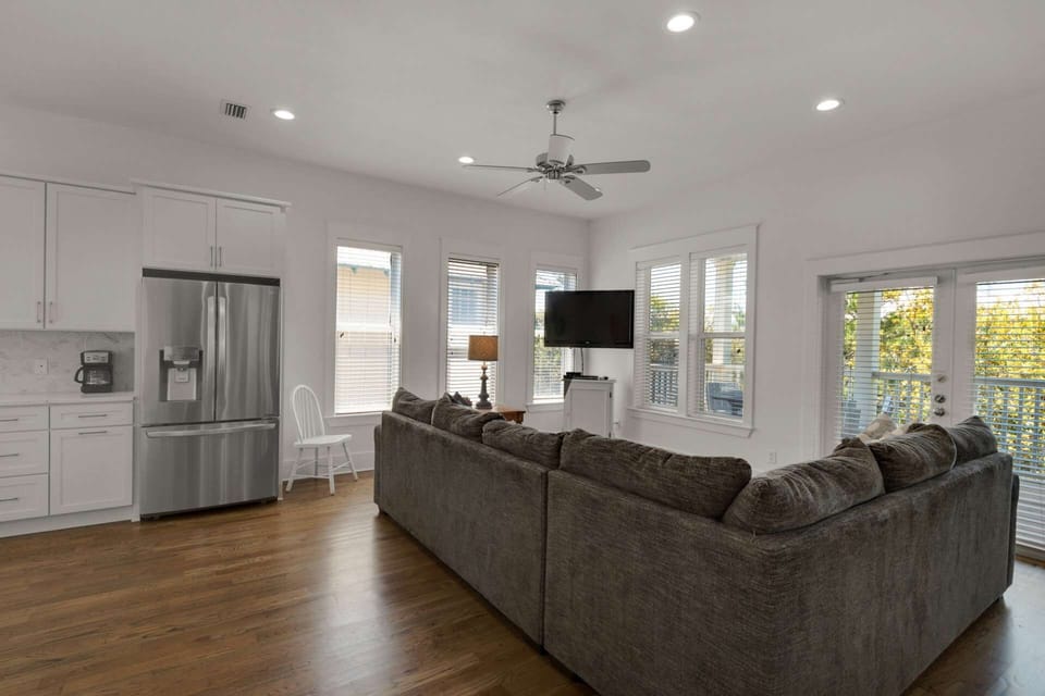 Main level, open concept living, kitchen and dining areas!