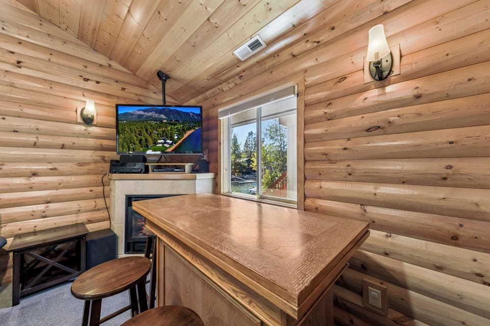 Catch the big game in style with comfortable seating and a large Smart TV