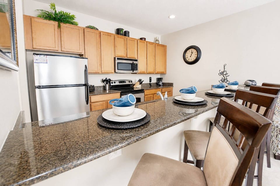 Granite counters and stainless steel appliances