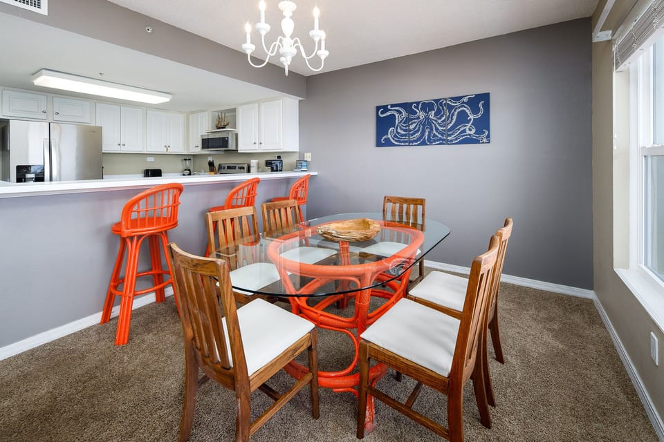 Dining Area - Close to the kitchen for convenience AND you can watch the sunsets