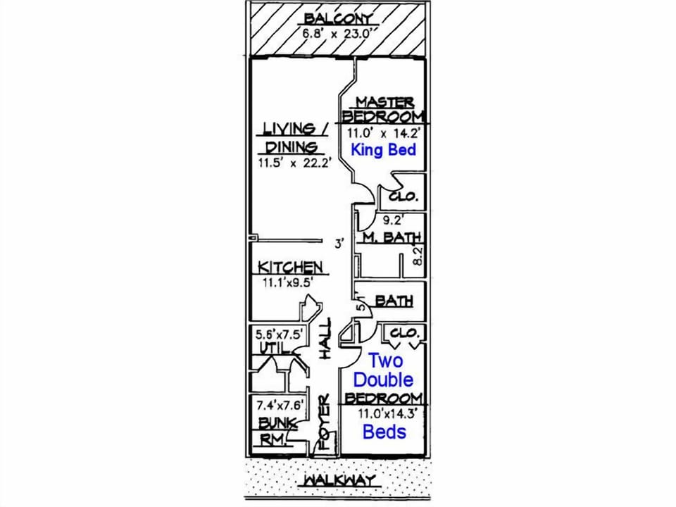 Floorplan - The floor plan of Gulf Dunes 312.