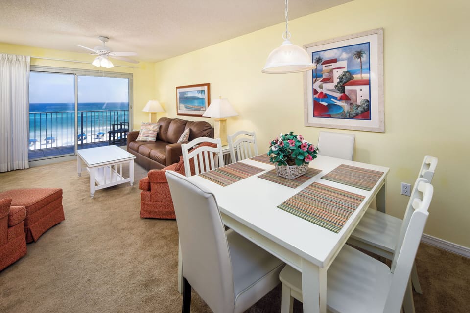 Dining and Living Room view - Open concept with unobstructed views. Have a meal while enjoying the view!
