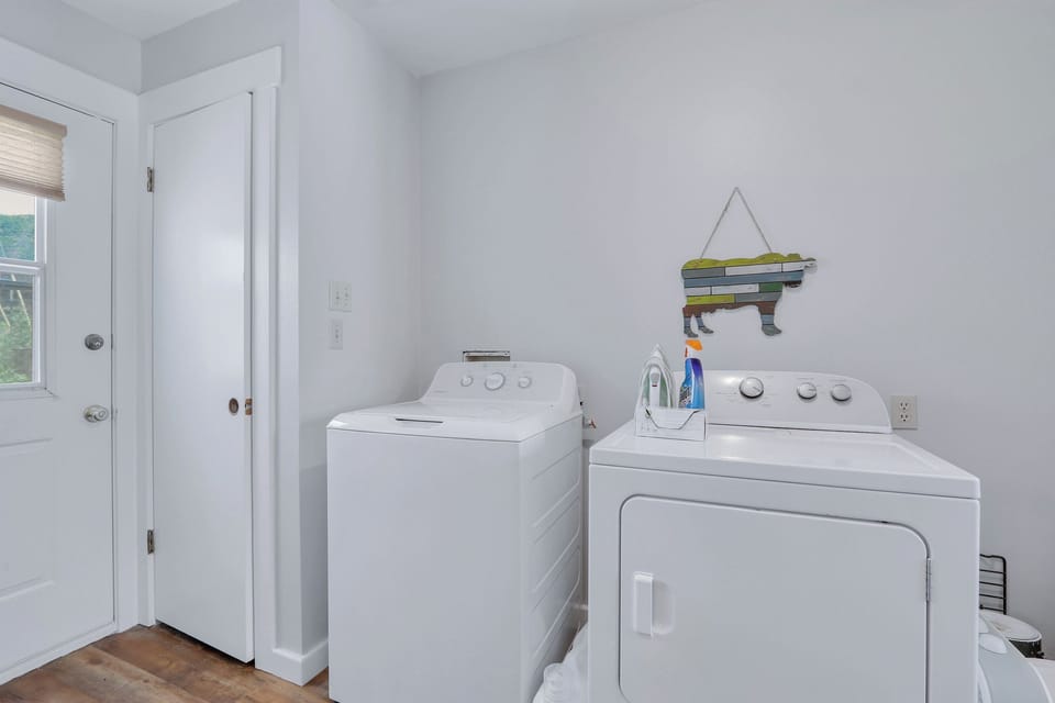 Laundry room with washer and dryer.