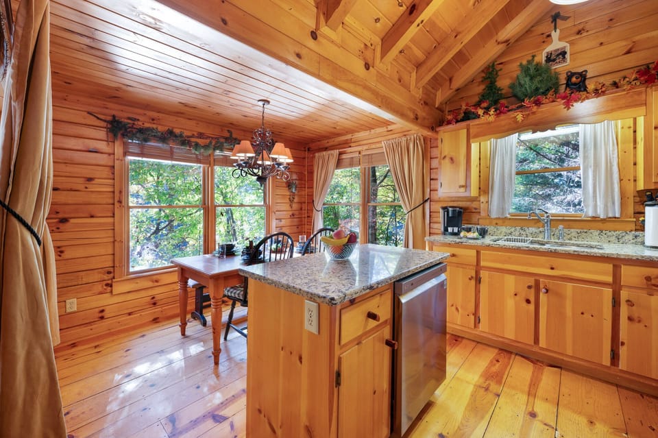 This North Georgia cabin rental has plenty of room for cooking up a delicious freshly caught trout dinner