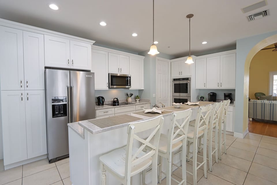 Kitchen with stainless steel appliances