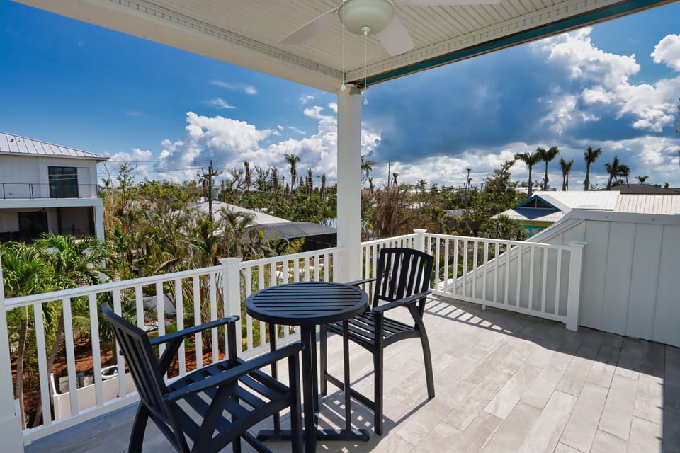 Sundeck with small outdoor table