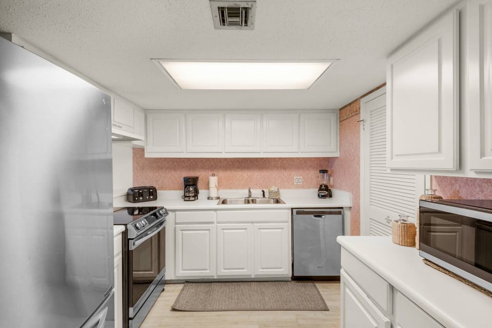 The kitchen is fully stocked with everything you need to cook delicious meals on the nights you want to stay in