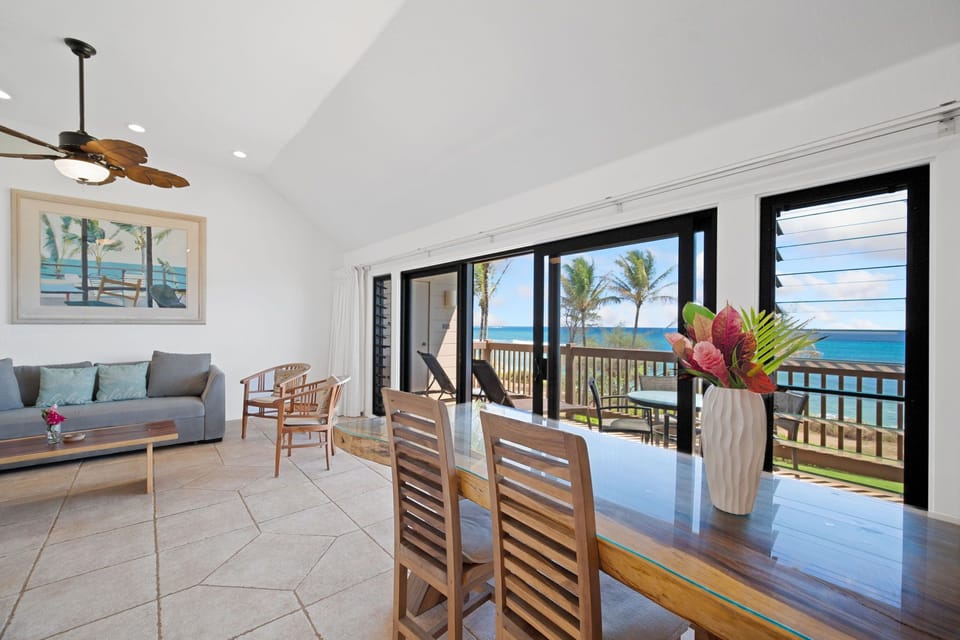 Oceanfront dining area