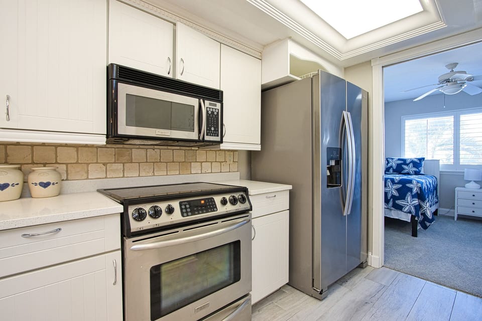 Kitchen with stainless steel appliances