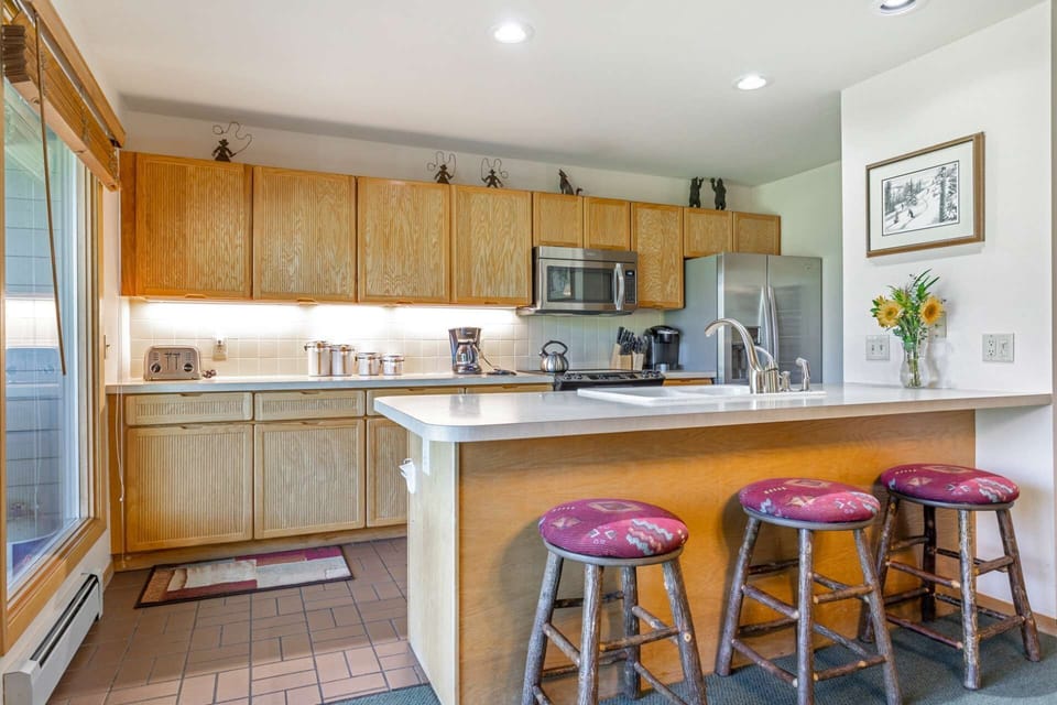 Enjoy cooking and still be able to join in on the fun in this open floor plan.
