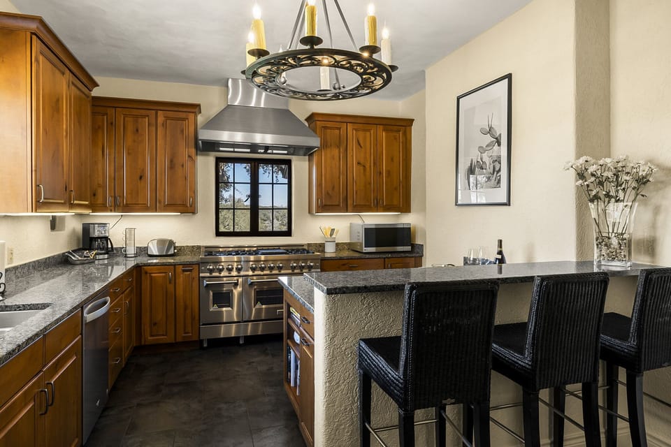 Chef's kitchen in the main house with all appliances for a homecooked meal