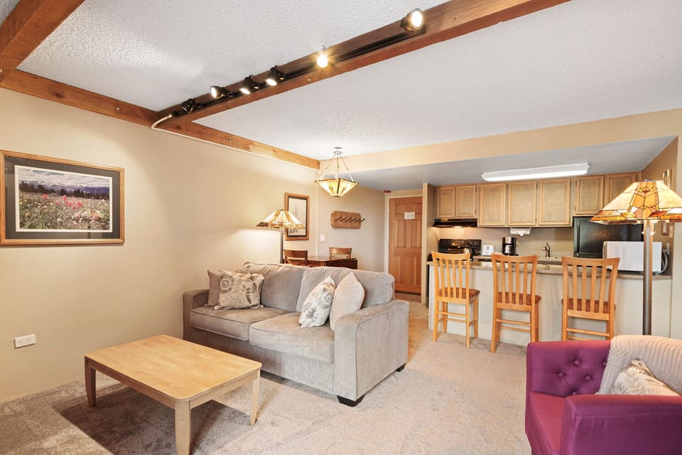 living and kitchen area