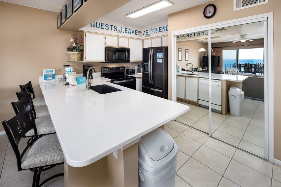 Kitchen - BEAUTIFUL Gulf Front kitchen equipped with all the necessities. Including additional seating at the island.