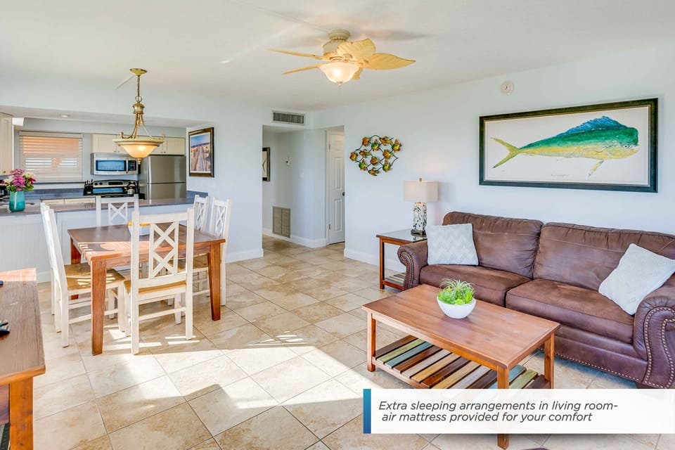 Spacious living area with comfortable couches