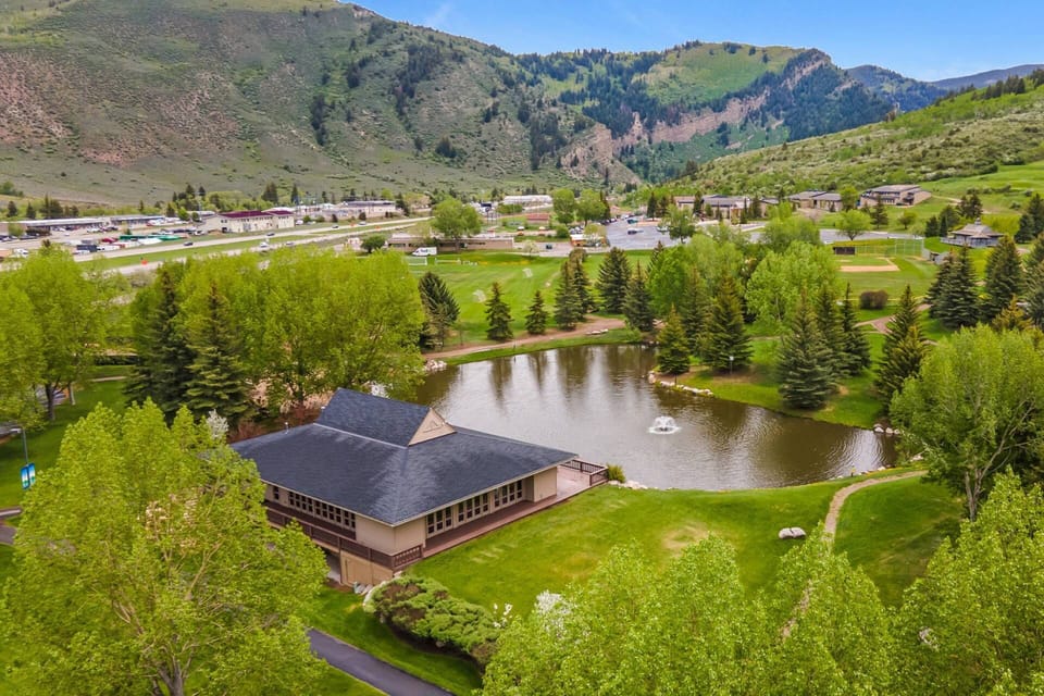 Eagle Vail Pavillion and Pond with walking trails
